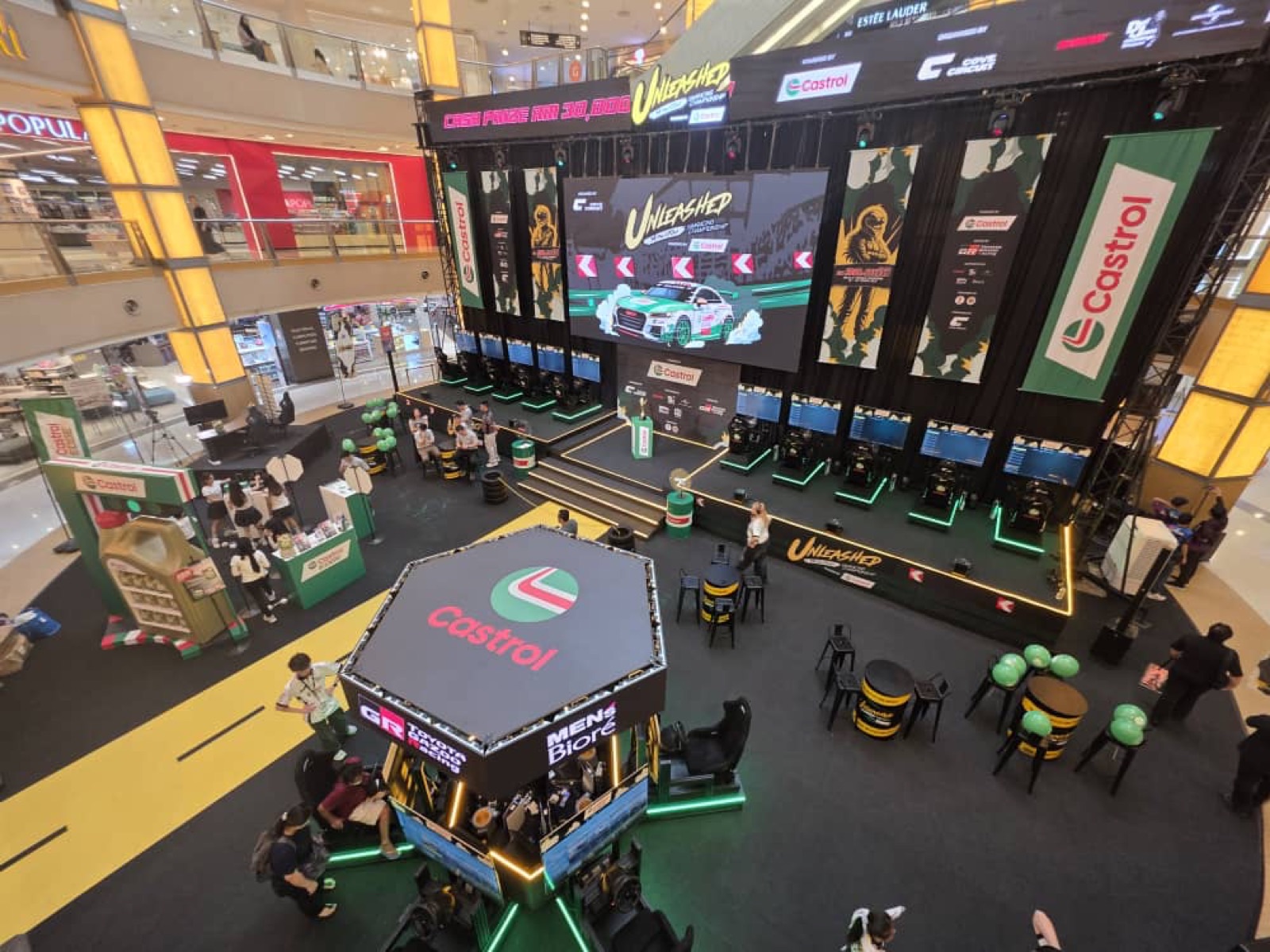 Cove Circuit esports tournament with racing simulators and event stage